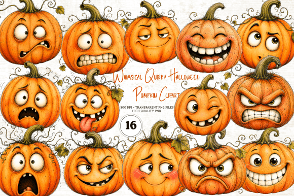 Download Whimsical Quirky Halloween Pumpkin PNG - Halloween Collection