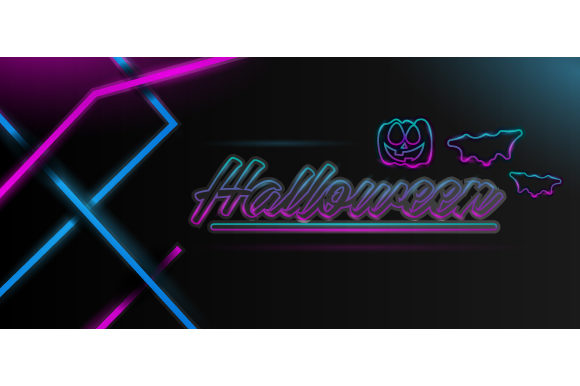 Download Halloween Neon Light Background Design - Halloween Collection