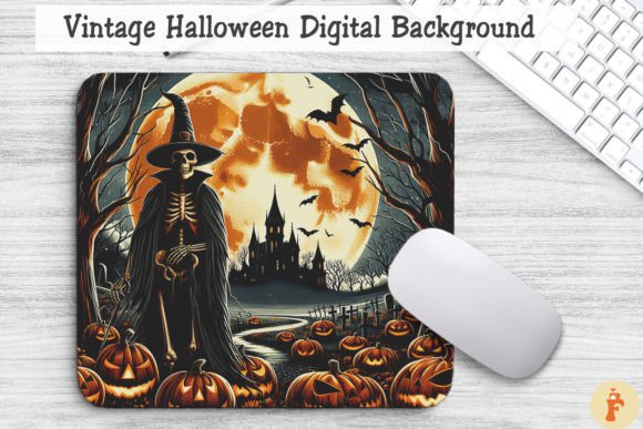 Download Vintage Halloween Digital Background - Halloween Collection