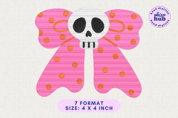 Download Halloween Coquette Skull Bow Embroidery - Halloween Collection