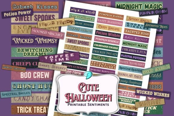 Download Cute Halloween Printable Sentiments - Halloween Collection
