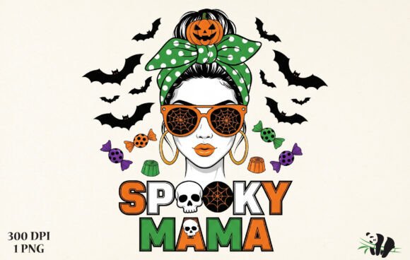 Download Spooky Mama Halloween Design Bats PNG - Halloween Collection