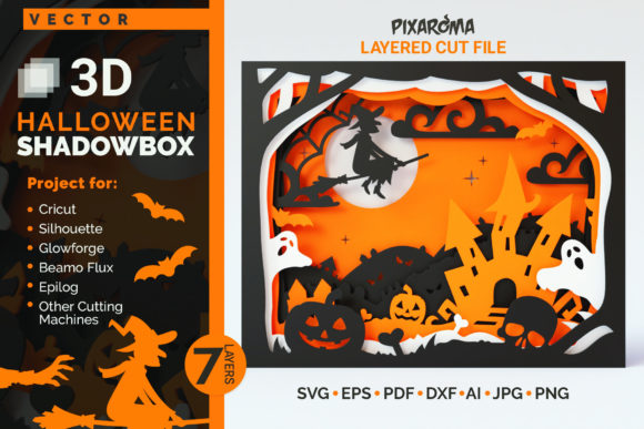 Download Halloween Shadowbox 3D Layered Cut File - Halloween Collection