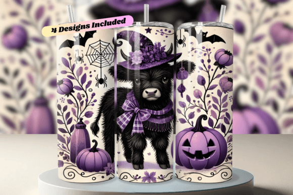 Download Baby Highland Cow Witch Halloween Wrap - Halloween Collection