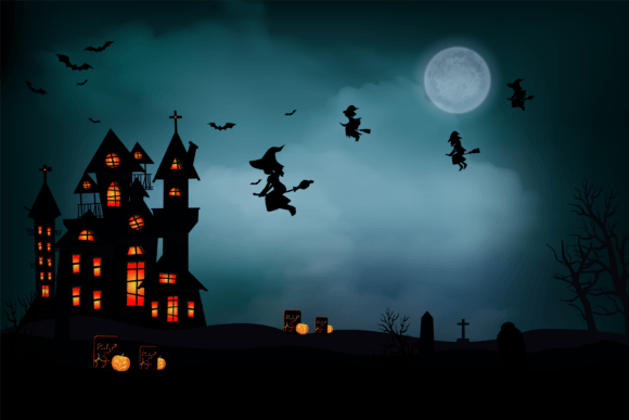 Download Halloween Scenes with the Silhouette Art - Halloween Collection