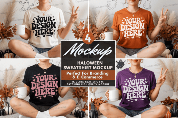 Download Halloween Sweatshirt Mockup, Autumn Mock - Halloween Collection