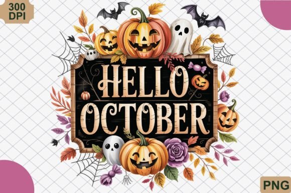 Download Hello October PNG, Halloween Pumpkin PNG - Halloween Collection