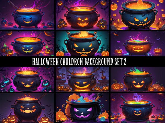 Download 12 Halloween Cauldron Background Set 2 - Halloween Collection