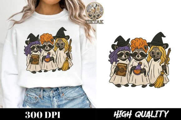 Download Raccoon Witch Sisters Halloween Funny - Halloween Collection