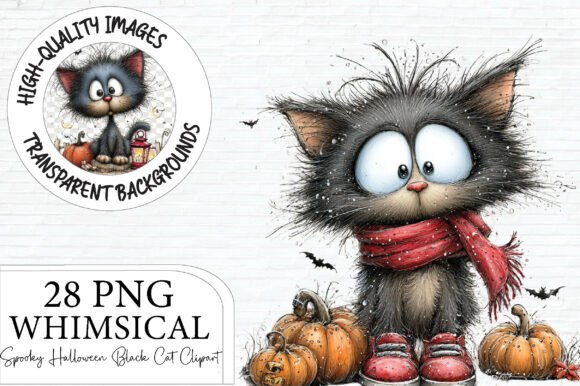 Download Spooky Halloween Black Cat Clipart - Halloween Collection