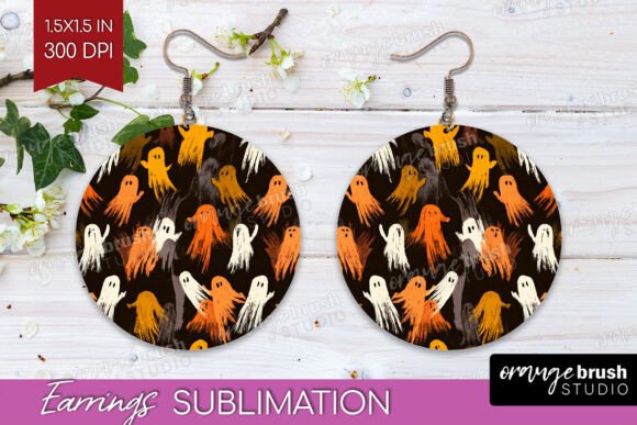 Download Halloween Round Earrings PNG Sublimation - Halloween Collection
