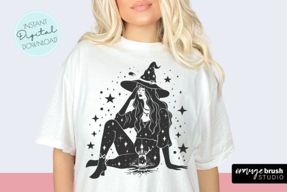 Download Celestial Witch SVG - Boho Mystical PNG - Witch svg Collection