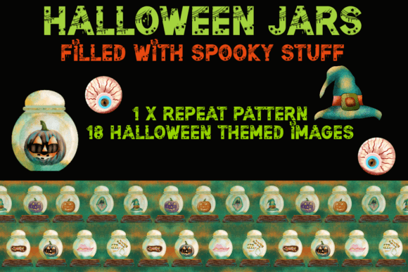 Download Halloween Jars Filled with Spooky Stuff - Halloween Collection