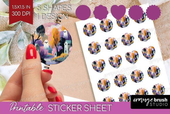 Download Retro Halloween Printable Sticker Sheet - Halloween Collection
