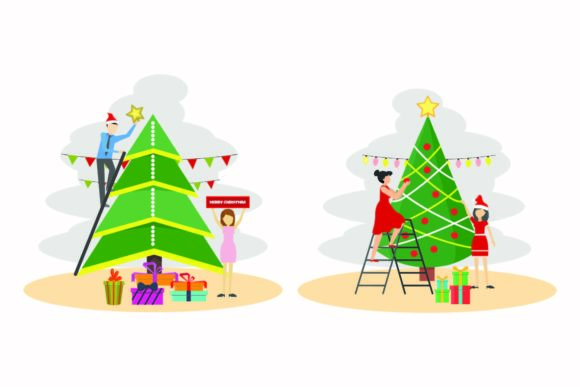 Download Christmas Tree Decorations Vectors Set - Tree decorations Collection