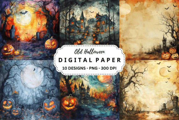 Download Watercolor Old Halloween Background - Halloween Collection
