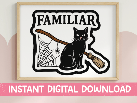 Download Familiar Black Cat Witchy Halloween SVG - Halloween Collection