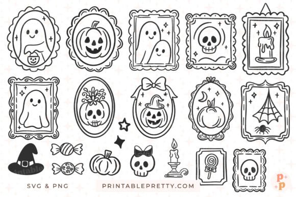 Download Halloween SVG Bundle 20 Spooky Frames - Halloween Collection