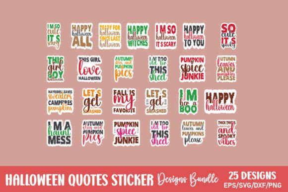 Download Halloween Quotes Sticker Bundle - Halloween Collection