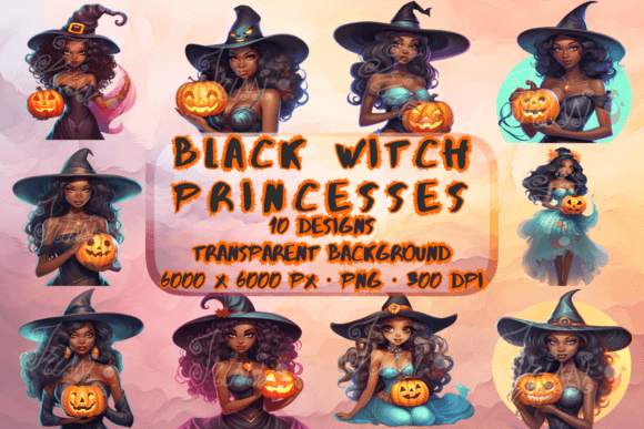 Download Princess Clipart Halloween Black Witches - Halloween Collection