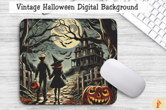 Download Vintage Halloween Digital Background - Halloween Collection