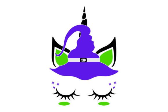 Download Unicorn Face Witch Hat, Halloween Design - Halloween Collection