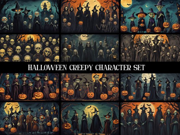 Download 12 Creepy Character Halloween Background - Halloween Collection