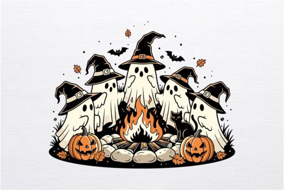 Download Witch Ghost Friends Halloween SVG Design - Halloween Collection