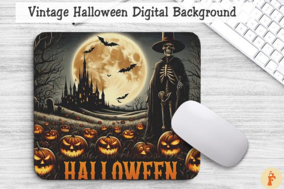Download Vintage Halloween Digital Background - Halloween Collection