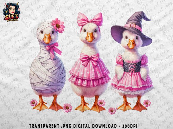 Download Cute Halloween Ducks | Pink Costume Trio - Halloween Collection