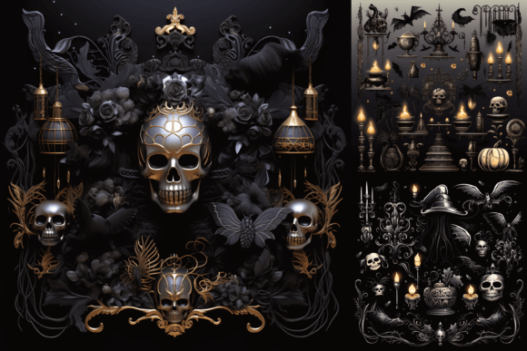 Download Luxurious Black Gold Halloween Images - Halloween Collection