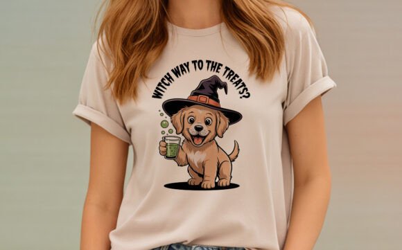 Download Cute Halloween Puppy Witch Treats Shirt - Treat Collection