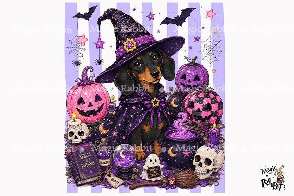 Download Witch Dachshund Halloween PNG - Premium Resources
