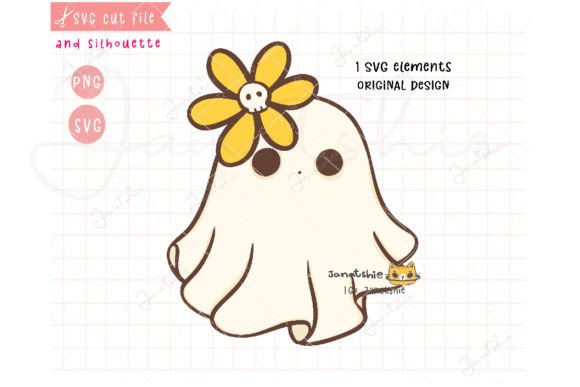 Download Cute Ghost Flower SVG, Halloween Clipart - Halloween Collection