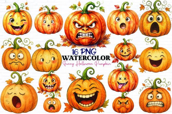Download Funny Halloween Pumpkin Clipart Bundle - Halloween Collection