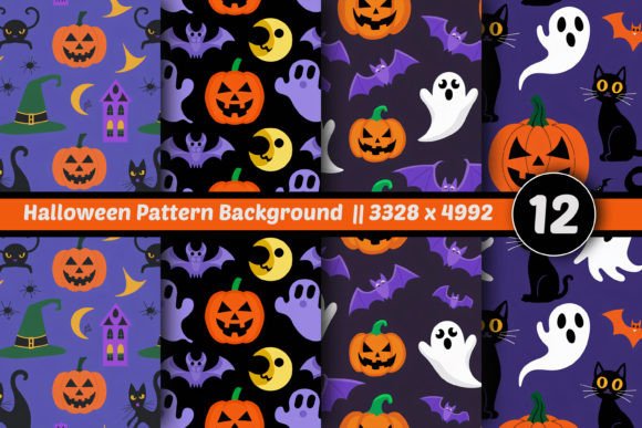 Download Halloween Pattern Background 12 Set - Halloween Collection