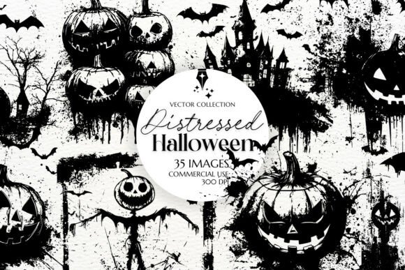 Download Distressed Halloween Designs SVG &amp; PNG - Halloween Collection