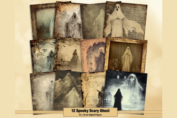 Download Spooky Ghost Halloween Digital Papers - Halloween Collection