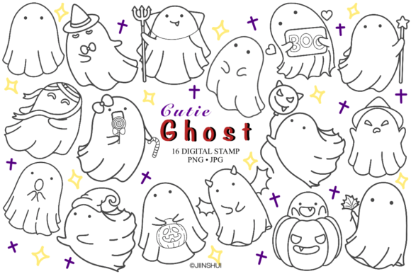 Download Ghost Halloween Digital Stamp, Clip Art - Halloween Collection