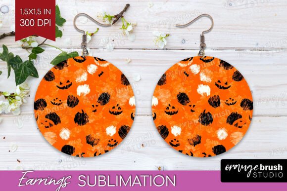 Download Halloween Round Earrings PNG Sublimation - Halloween Collection