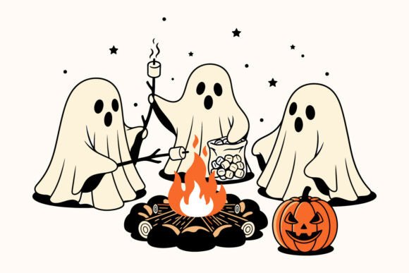 Download Cute Ghost Enjoing Halloween SVG Design. - Halloween Collection