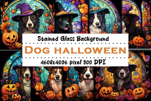 Download Dog Halloween Stained Glass Bundle - Halloween Collection