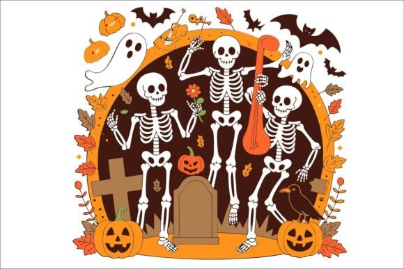 Download Halloween Skeletons Celebration - Halloween Collection