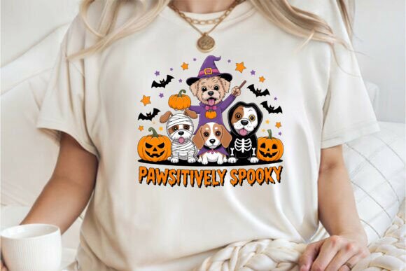 Download Pawsitively Spooky Dog Halloween Tee PNG - Halloween Collection
