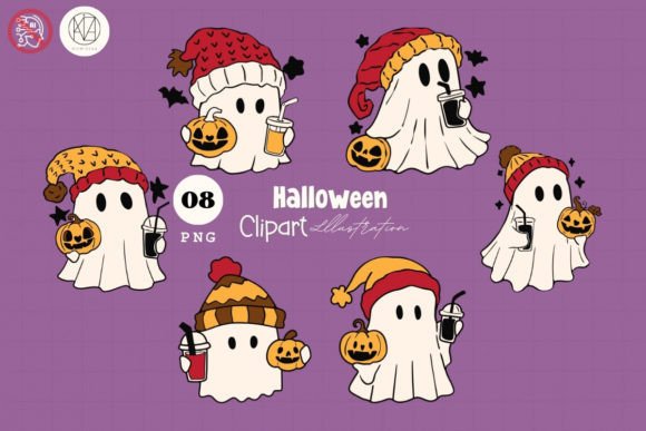 Download Cute Hooded Ghosts Halloween &amp; Christmas - Halloween Collection