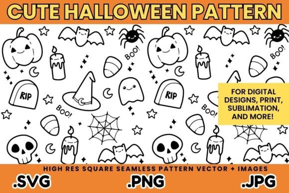 Download Cute Halloween Pattern SVG - Halloween Collection