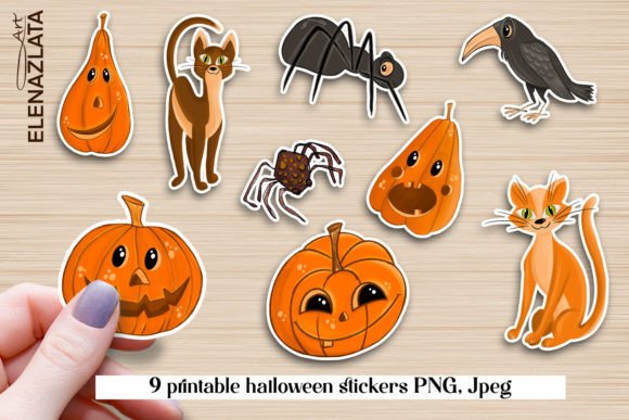 Download Cute Halloween Stickers, Cat, Pumpkin - Halloween Collection