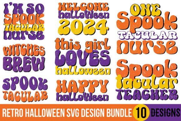 Download Retro Halloween Svg Design Bundle - Halloween Collection