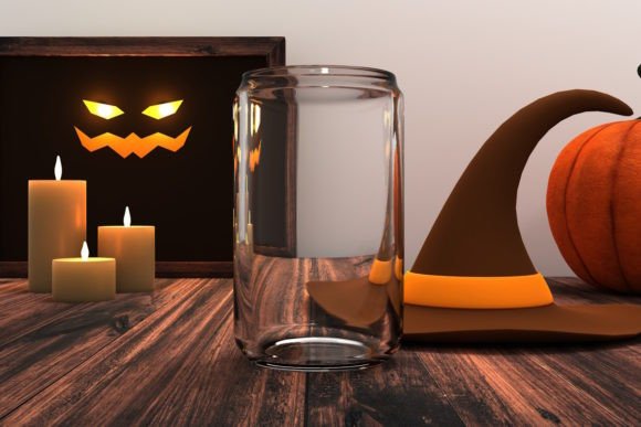 Download Halloween Glass Can Mockup - Halloween Collection