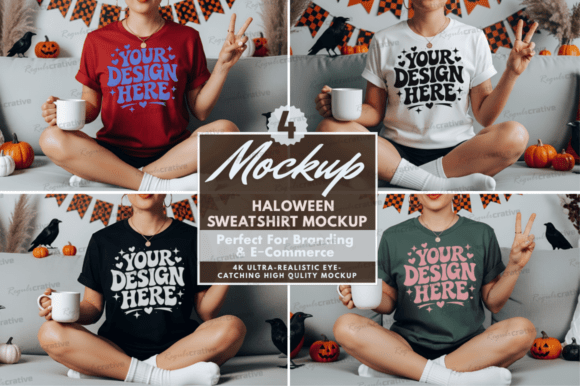 Download Halloween Sweatshirt Mockup Set Bundle - Halloween Collection